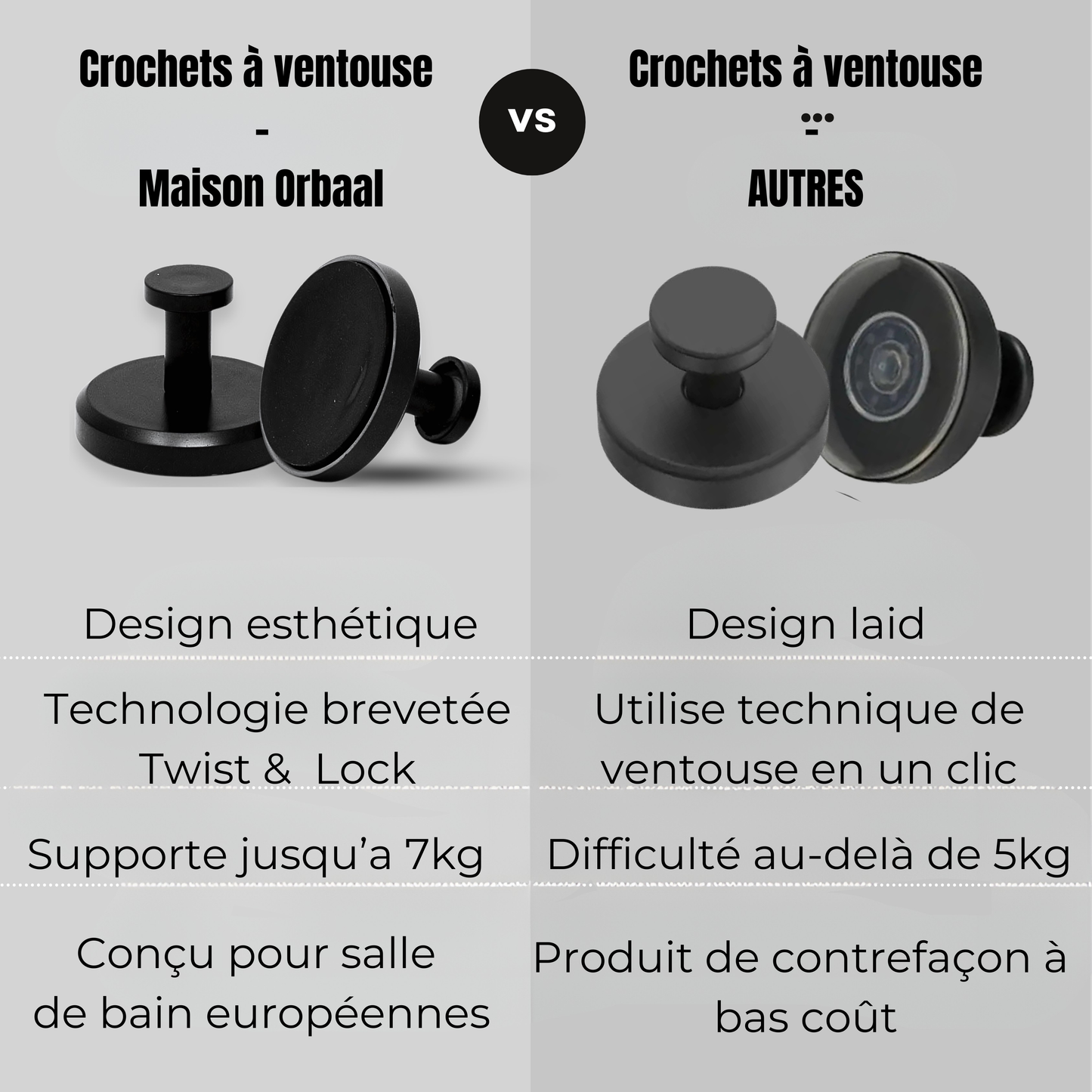 Crochets à ventouse x4 – Maison Orbaal